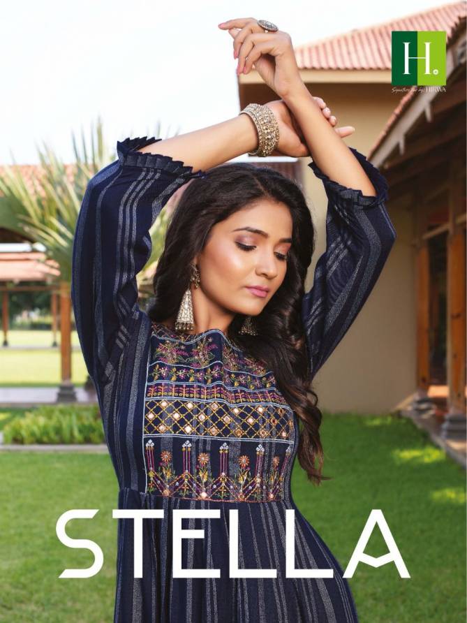 Hirwa Stella  Festive Wear Wholesale Long Anarkali Kurti Collection